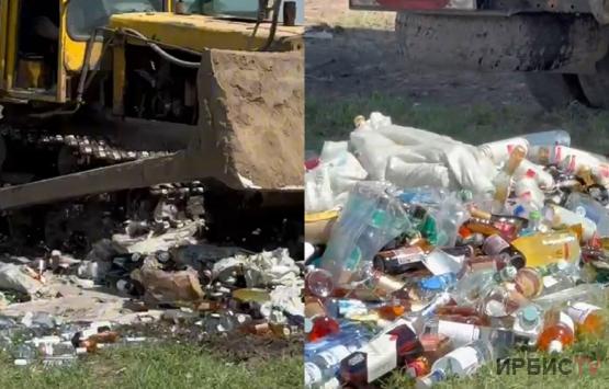 Алкоголь изъяли из магазина и уничтожили полицейские в Павлодарской области